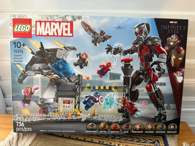 LEGO Marvel Ação de Batalha de Capitão América: Guerra Civil (76314) LACRADO