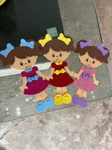 Kit três bonecas meninas eva pra decoração 