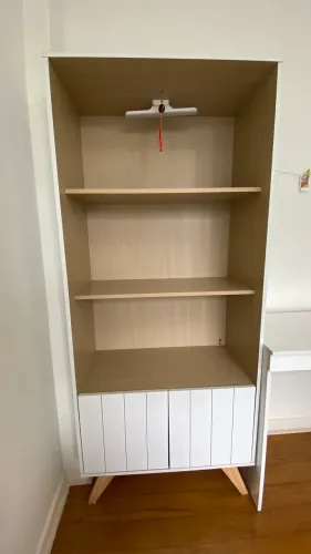 Estante 2 Portas Retrô Alta Branco Fosco