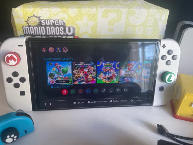 Nintendo Switch OLED Desbloqueado 512GB + Caixa + Nota Fiscal