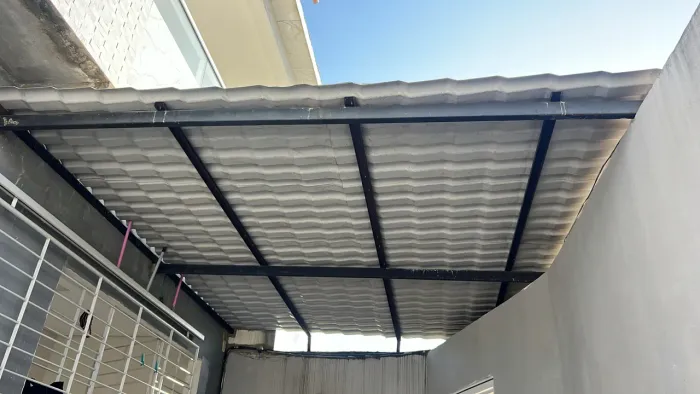 Telha pvc no telhado completo 4x4
