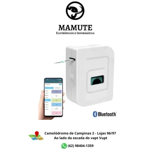 Mini Impressora Térmica Rotuladora De Adesivos Sem Fio Monocromática Bluetooth