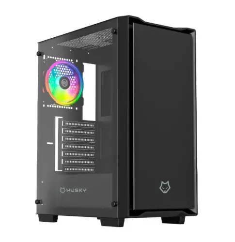 Gabinete Gamer Husky Dome 110, Mid Tower, ATX, Lateral em Vidro, Sem FANs, Preto-Loja Fs