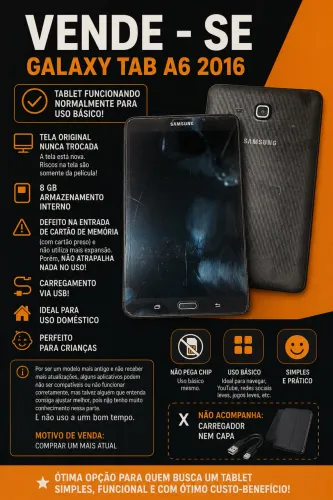 VENDE-SE - Samsung Galaxy Tab A6 (2016)