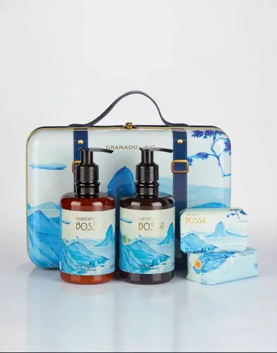 Kit granado novo pronta entrega mala + sabonete e hidratante bossa