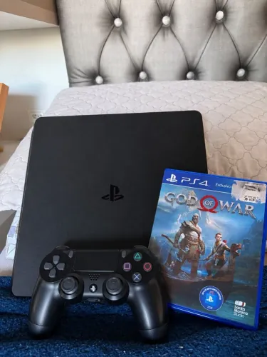 Ps4 Slim 500GB Completo + 1 controle + jogo God of War 4