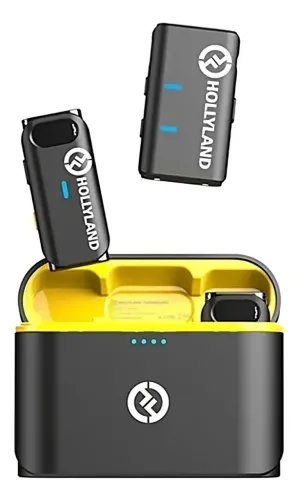 Microfone Lapela Sem Fio Hollyland LARK M1 DUO Para 2 Pessoas 2,4 GHz Black