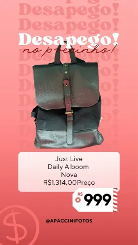 mochila couro e lona