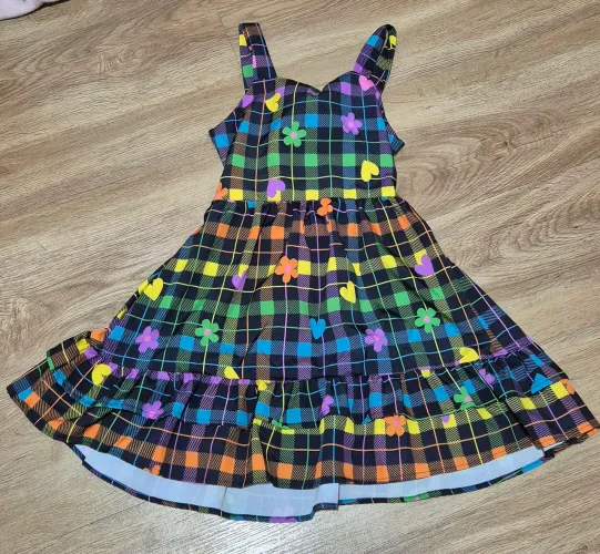 Vestido de festa estampado preto - menina 5 anos