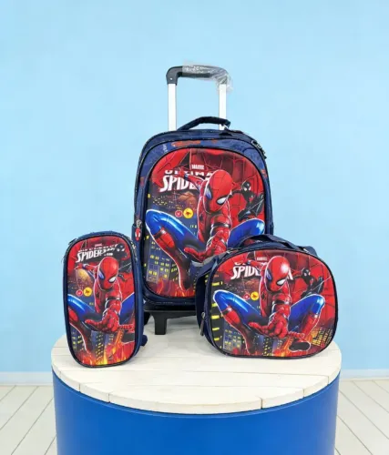 Kit mochila de personagens com rodinhas 