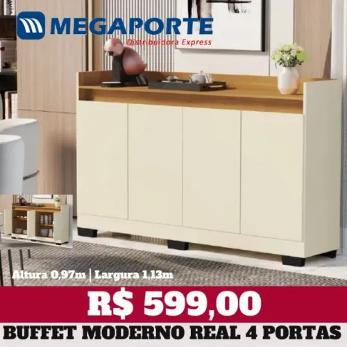 Buffet Aparador Real 4 Portas (NOVO) Entrega Grátis!
