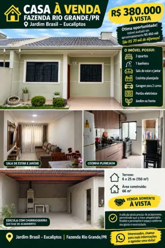 CASA À VENDA EM FAZENDA RIO GRANDE - EUCALIPTOS -JARDIM BRASIL