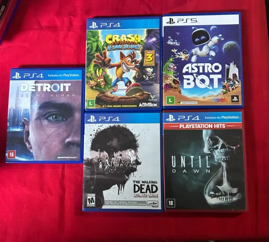 Astro Bot, Crash Trilogy, Detroit Become Human, The Walking Dead, Until Dawn