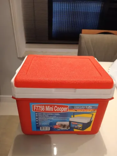 Cooler pequeno vermelho