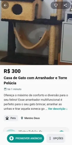 Casa de Gato com Arranhador e Torre Pelúcia