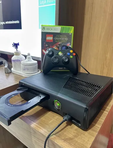 Xbox 360 slin bloqueado+controle c/ fio original+1 super jogo leia a descrição