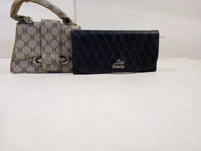 kit bolsa de mao monograma e carteira livia sabatini