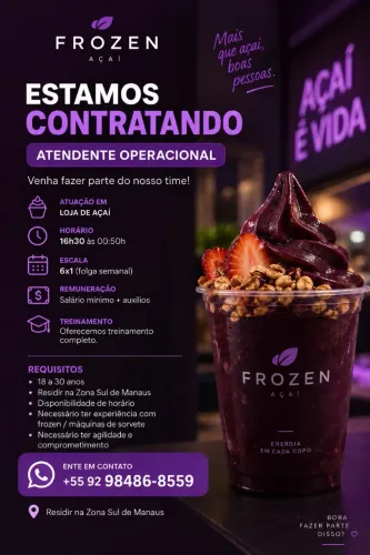 ATENDENTE - LOJA FROZEN