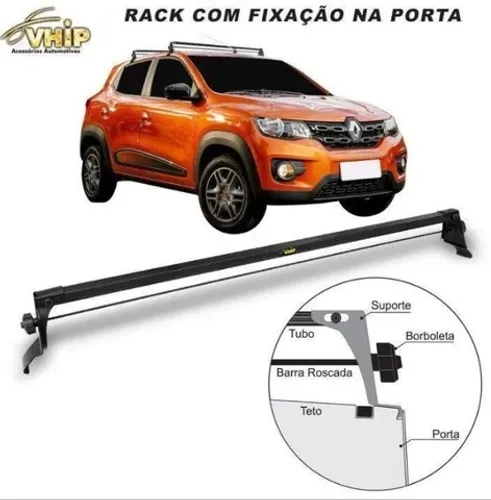 Rack Teto Travessa Kwid Aço Vhip - Fácil instalação