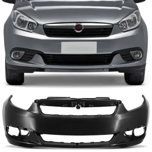 Parachoque Dianteiro Fiat Grand Siena 2012 à 2021 - Preto Liso - DTS