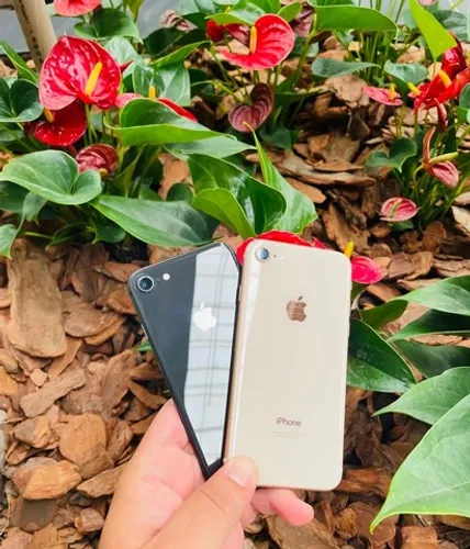iPhone 8 dourado e preto com garantia // levamos até você