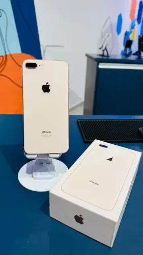 iPhone 8 Plus Semi Novo 128GB Gold Saúde de Bateria 79% Excelente Aparelho 
