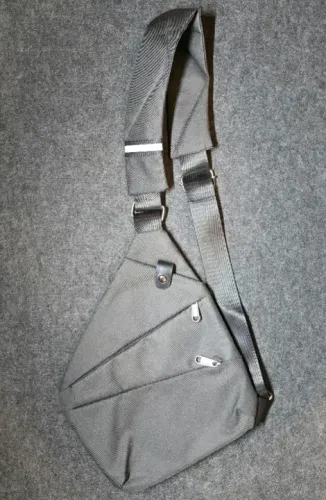 Mochila Oxford bolsa ombro peito diagonal preto esportiva casual multifuncional