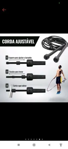 Corda de Pular Ajustável - Exercício e Fitnes. Apenas $18,00s