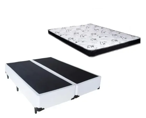 Cama Box Casal Bipartido+ Colchão Espuma D33 14x138x188