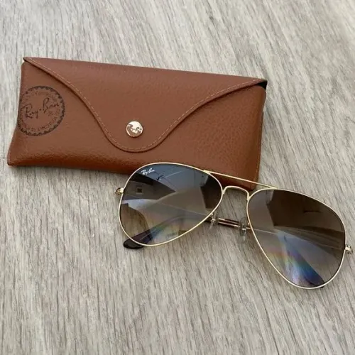 Óculos de sol Ray-Ban Aviator marrom degradê.