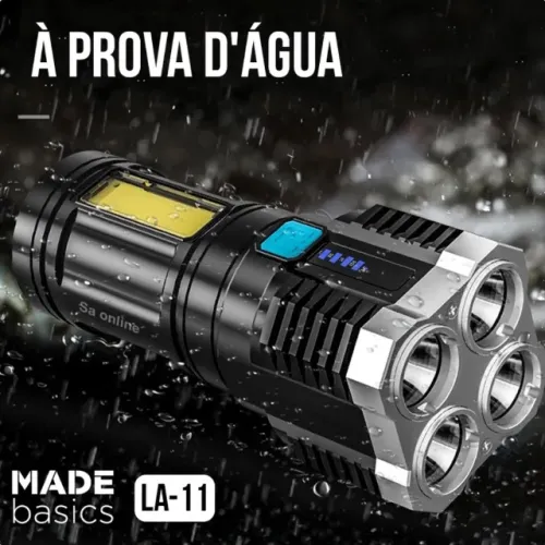 Lanterna Led à Prova Dágua 4 Núcleos Potente USB Recarregável _ EL161