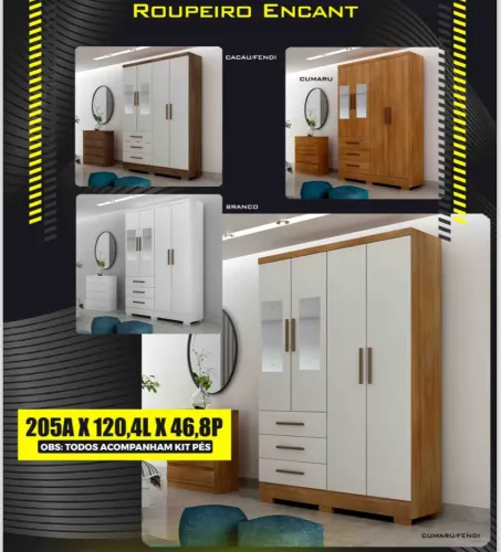 PROMOÇÃO !! ROUPEIRO ENCANT 679,90 ENTREGO HOJE FRETE GRÁTIS 