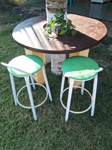 Conjunto de 2 Banquetas Altas Acolchodas para cozinha americana