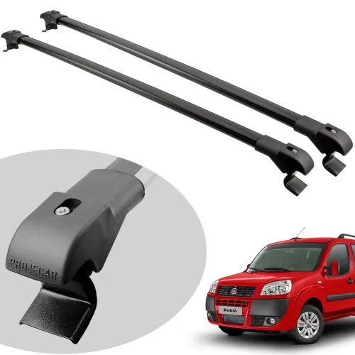 Travessa rack de teto Projecar Slim preto Doblo 2002 a 2021