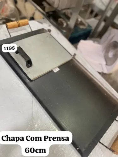 Chapa De Lanche Com Prensa 60cm 2 Bocas