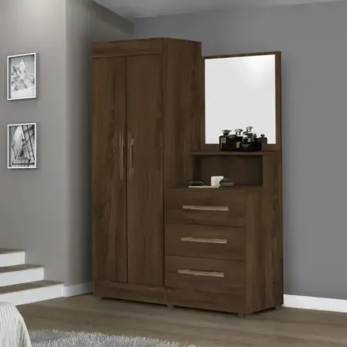 Guarda Roupa com Espelho com Pés - Monta na Hora
