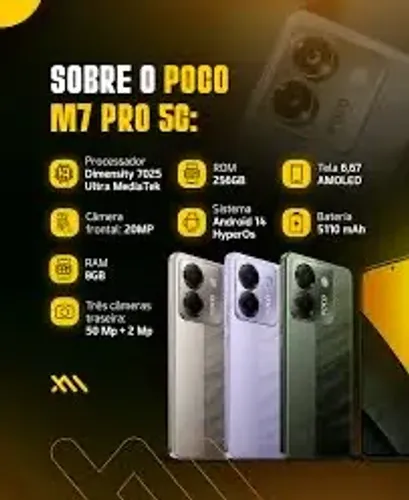 Poco M7 Pro 512/12 Novo Garantia Entrega Grátis + Capa e Película 