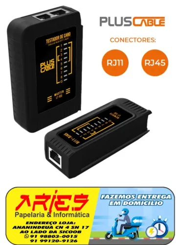 TESTADOR DE CABO DE REDE RJ11 RJ45 PLUS CABLE LT-100BK
