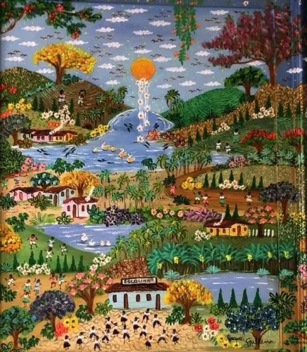 Raquel gallena tema por do sol medida 40x50