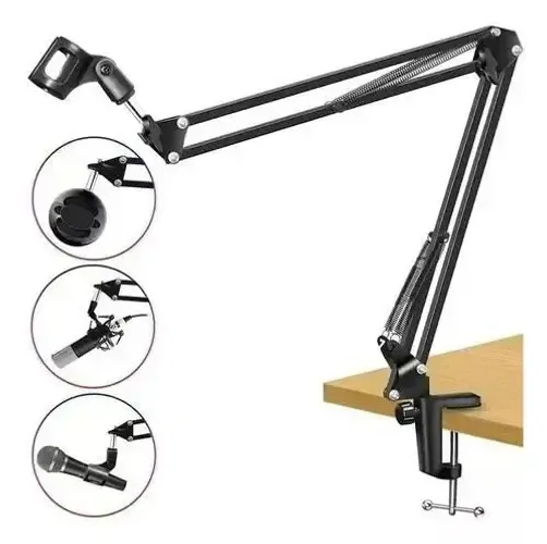 Pedestal Suporte Mesa Articulado Para Microfone Podcast (LEY-1716)