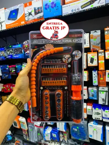 JOGO DE BITS COM CHAVE MANUAL 43 PEÇAS