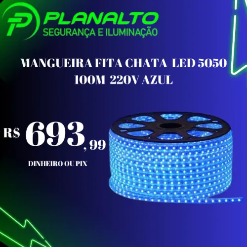 (Loja) Fita led 5050 Chata 220v 100 Metros Azul 5x No Cartão c/JUROS