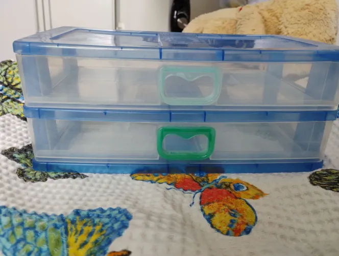 Organizador de gavetas empilhável azul