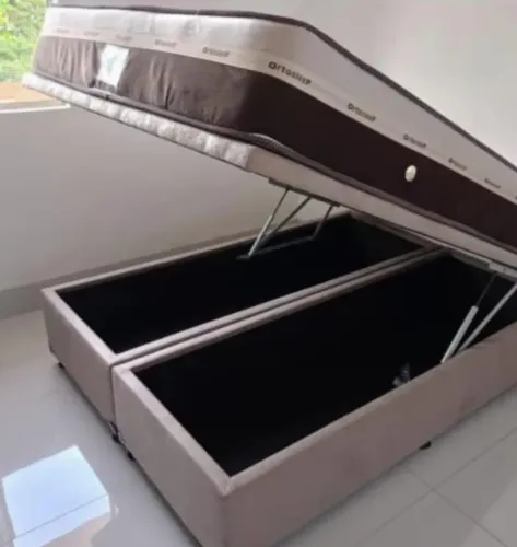 Cama box baú com colchão Ortosleep 