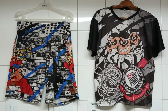 Conjunto Corinthians Poliester Tamanho G Estampado Quebrada