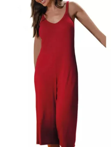 Macacão Longo Vermelho - Novo