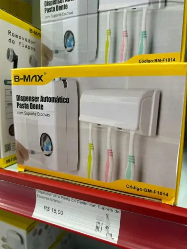 Suporte Dispenser para Pasta e escova de dente