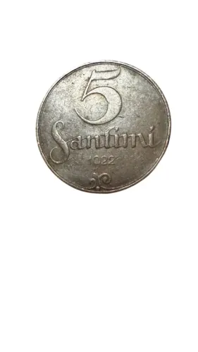 Moeda antiga de 5 Sanitimi 1922