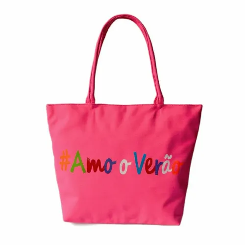 Bolsa de Praia #Amo o Verão - Rosa Vendo