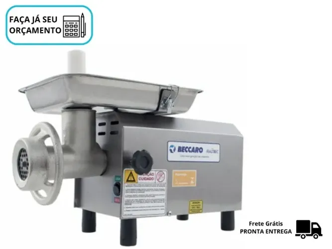 Moedor de Carne Beccaro Boca 8 Bivolt Motor: 1/2 CV Novo